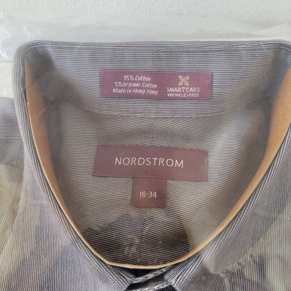 CLEARANCE Nordstrom Man’s Cotton Striped Wrinkle Free Dress Shirt (Neck S:16-34)